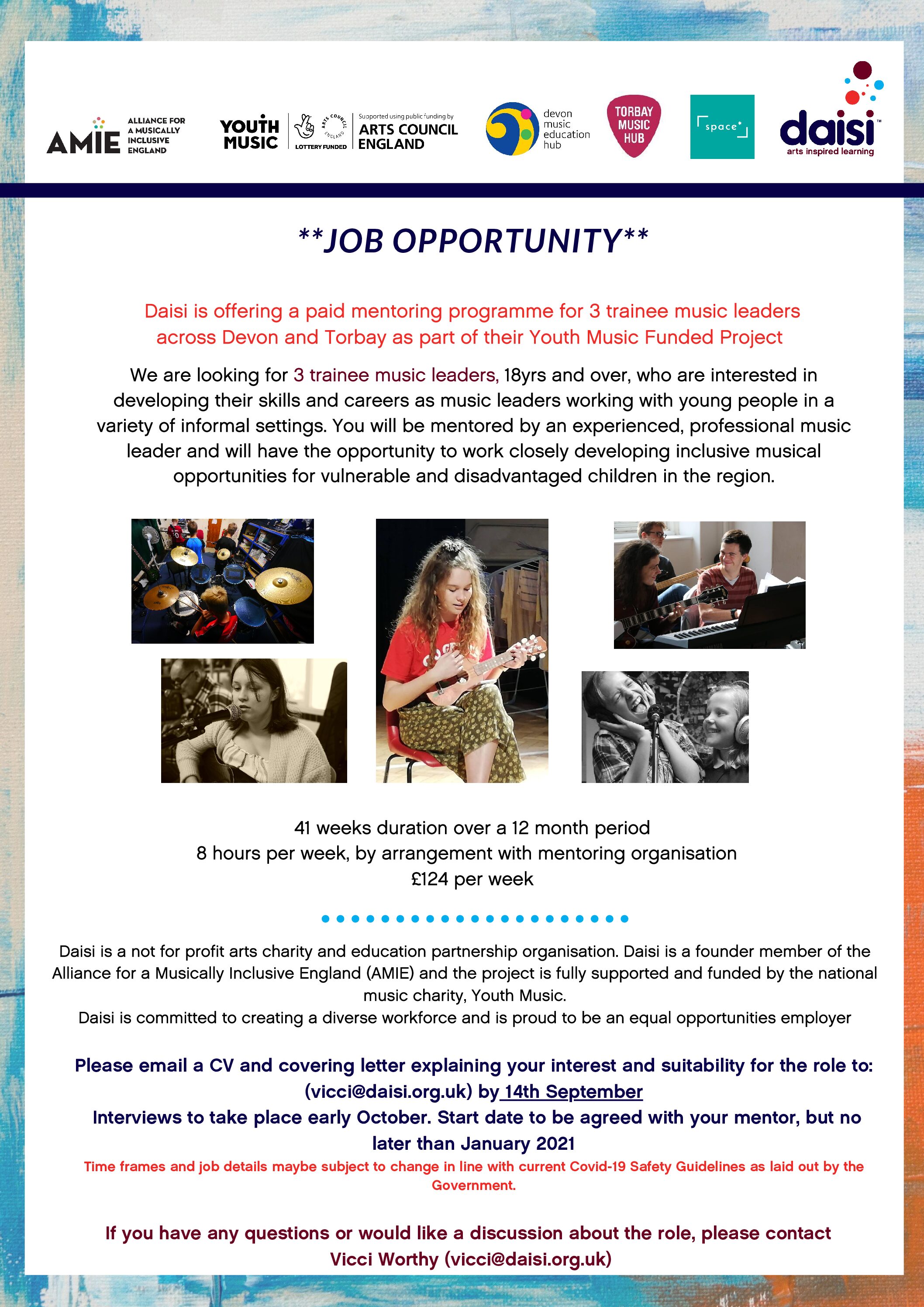 Job Opportunity – Trainee Music Leader Mentoring program